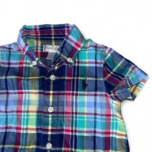 Polo Ralph Lauren Baby Boys Plaid Cotton One-Piece | Size 6M | Like New
